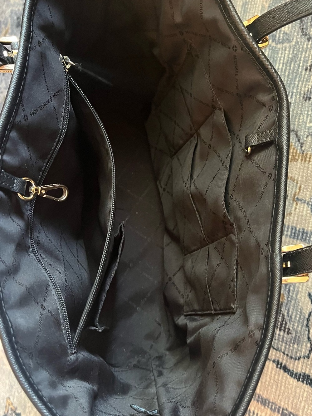 Michael Kors black tote purse - Picture 2 of 3
